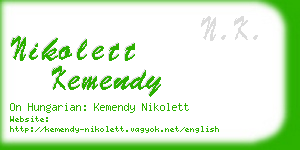 nikolett kemendy business card